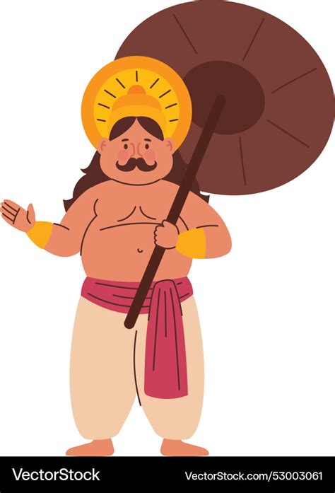 King Mahabali Of Hindu Mythology Royalty Free Vector Image