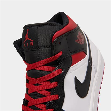 Jordan 1 Mid White / Gym Red - Black | JD Sports