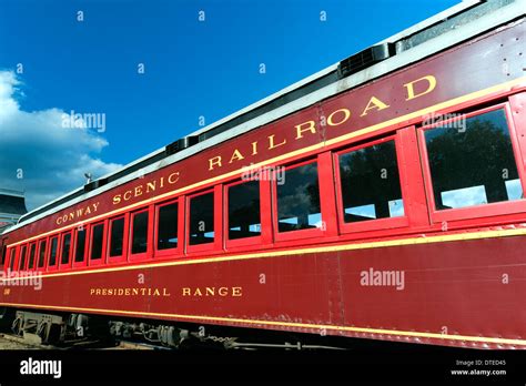 Conway Scenic Railroad passenger coach displayed in North Conway ...