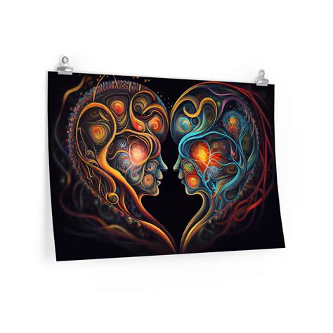 Soul Mates Poster Painting Design For Adults Psychedelic Spiritual