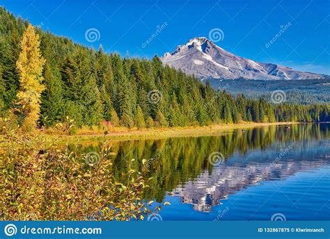 Capa Do Mt Refletida No Lago Trillium Imagem De Stock Imagem De Lago