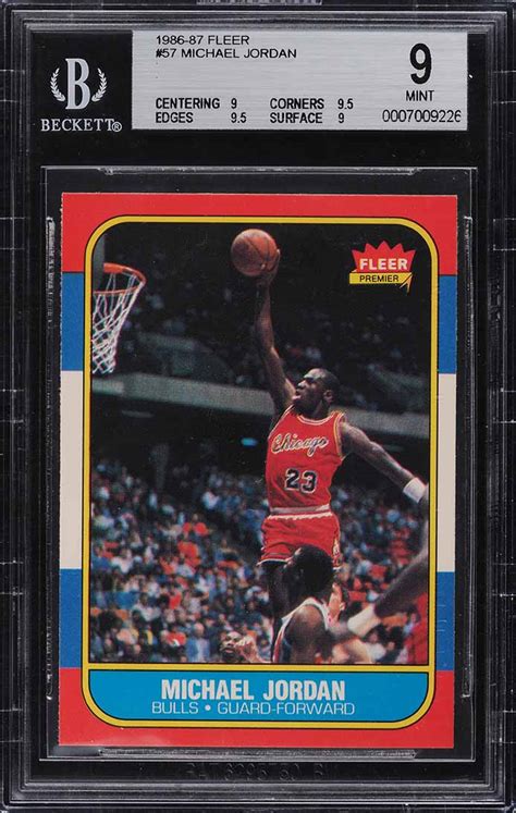 1986 87 Fleer Basketball Michael Jordan Rookie Rc 57 Bgs 9 Mint Mj