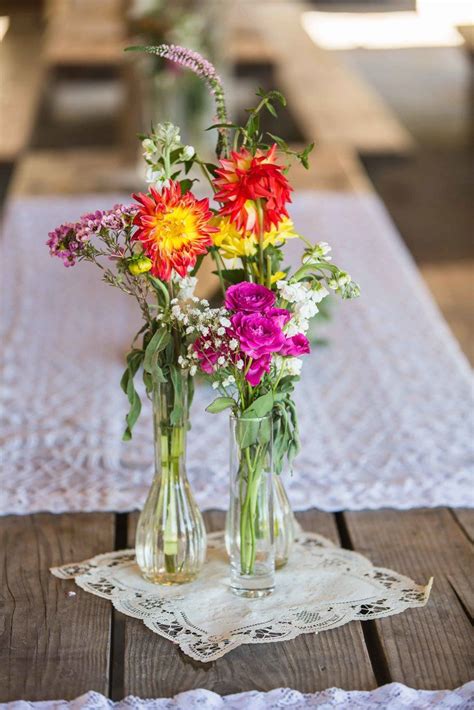 Colorful Wildflowers At An Outdoor Wedding Stafford Lake From The Knot