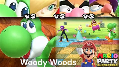 Mario Party Superstars Yoshi Vs Rosalina Vs Wario Vs Waluigi In Woody