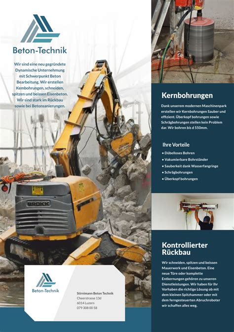 Werbung Beton Technik Flyer Design Designenlassen De