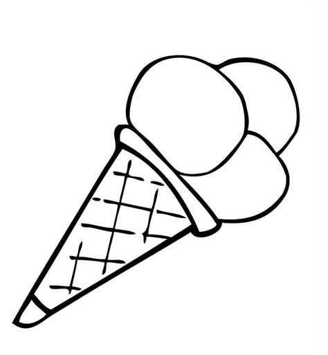 Coloriage Cornet De Glace Dessin Gratuit Imprimer