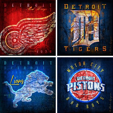 Red Wings Tigers Lions Pistons Maps Pack Detroit Ultra