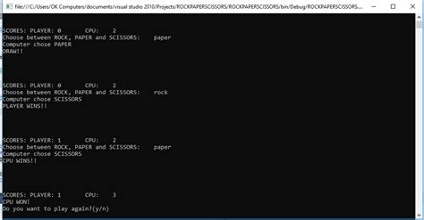 How To Make Rockpaperscissors In C Console Application