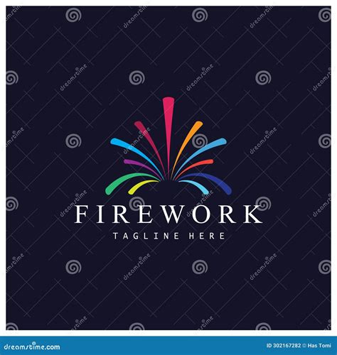 Firework Logo Design Vector Template Stock Vector Illustration Of