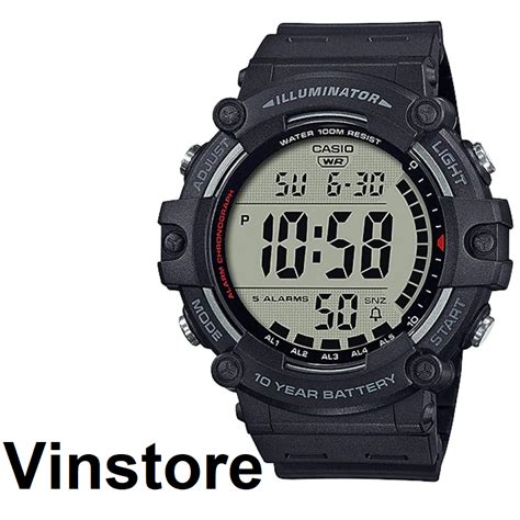 Vinstore Casio Ae Wh Black Resin Digital Big Case Sports Men