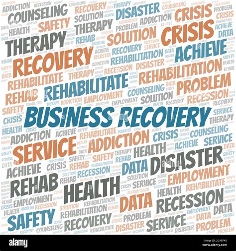 Business Recovery Vector Word Cloud Made With The Text Only Stock