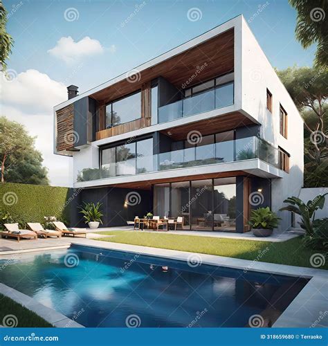 Exterior Design, Beautiful 2-storey House, Modern Architectural Style ...