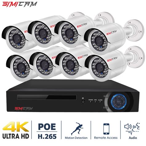 Sistema de cámaras de seguridad IP POE Kit NVR 4K 8MP 2 4 6 8 piezas