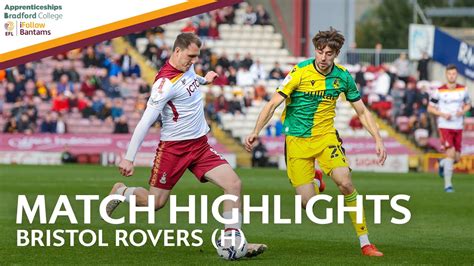 Match Highlights Bradford City V Bristol Rovers Youtube