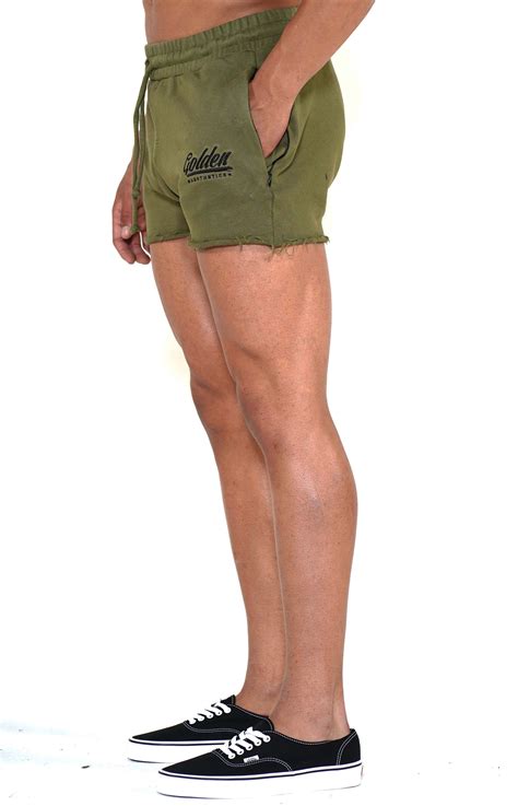 Mens Army Greenblack Shorts Golden Aesthetics