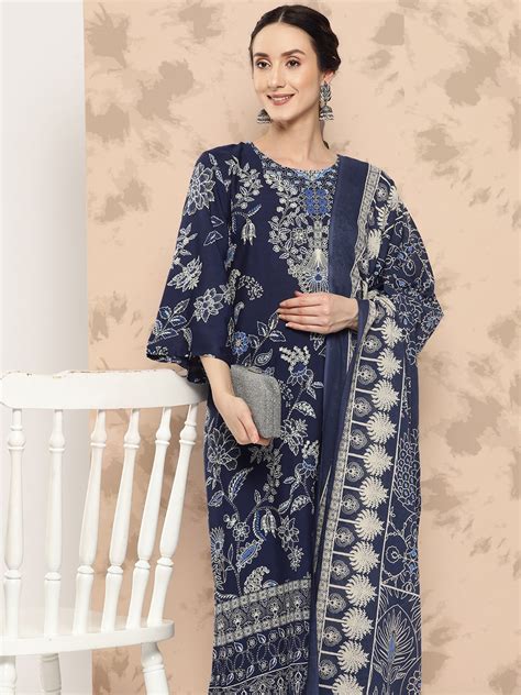 Description Anouk Ethnic Motifs Printed Kurta With Trousers Dupatta