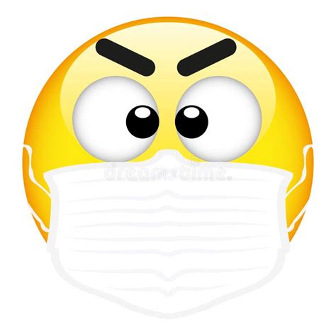 Yellow Emoji Wearing A Surgical Mask Emoticon Medical Mask Vector