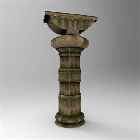 3d stone pillar 5 model