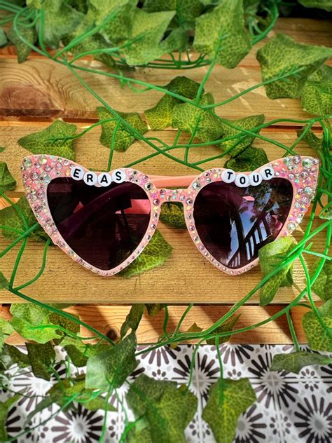 The Eras Tour Sunglasses Pink Bedazzled Swiftie Sunglasses Etsy