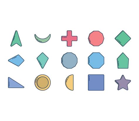 Geometric Shapes and symbol icon set 12068987 Vector Art at Vecteezy