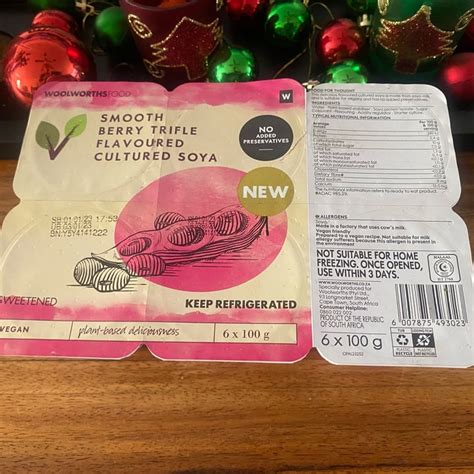 Woolworths Food Smooth Berry Trifle Flavoured Cultured Soya Review