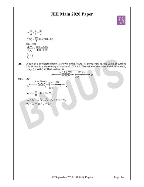 Find Detailed Solutions For Jee Main Physics Shift Sept