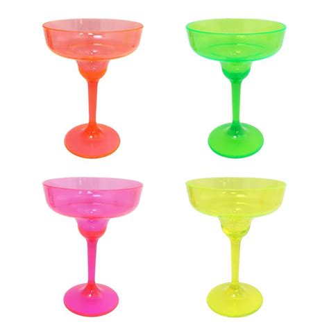 Celebrate Together™ Summer 4 Pc Neon Plastic Margarita Glass Set Margarita Glass Margarita