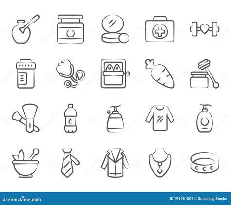 Pack Of Health And Beauty Line Icons Stock Vector Illustration Of