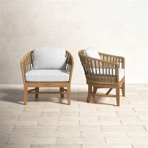 Dunkirk Teak Patio Chair With Sunbrella Cushions Birch Lane