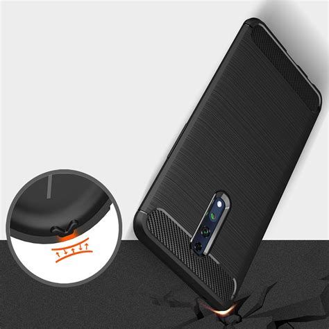 Flexi Slim Carbon Fibre Case For Oppo Reno Z Black