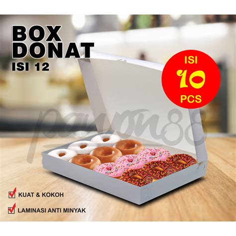 Jual Kotak Box Dus Donat PUTIH Isi 12 10 Pcs Shopee Indonesia