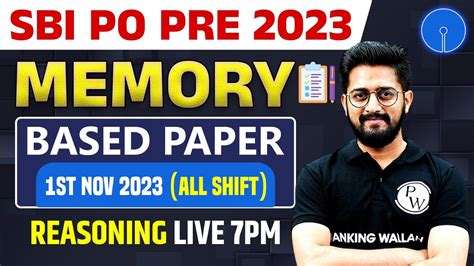 SBI PO PRE 2023 SBI PO Reasoning Memory Based Paper 1 Oct All Shift