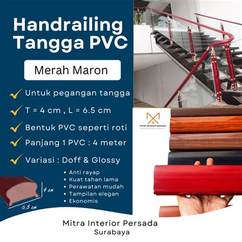 Jual Railing Tangga Kayuhandrail Tangga Pvcpegangan Tangga Merah