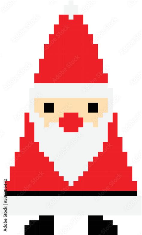 Santa Claus Pixel Art Vector Illustration Of Christmas Pixel Art Stock