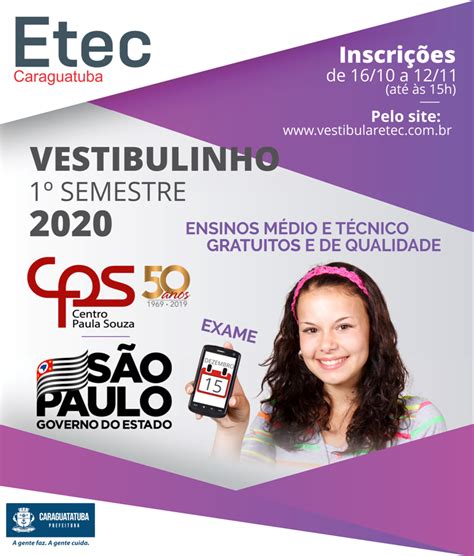 Est O Abertas As Inscri Es Para O Vestibulinho Da Etec De