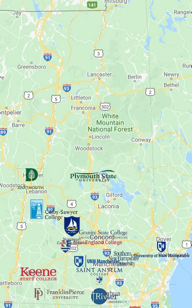 Colleges In New Hampshire Map Mycollegeselection