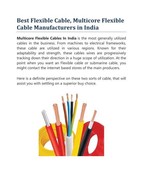 PPT Best Flexible Cable Multicore Flexible Cable Manufacturers In