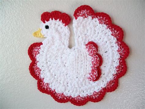 Crochet chicken potholder pattern » Weave Crochet