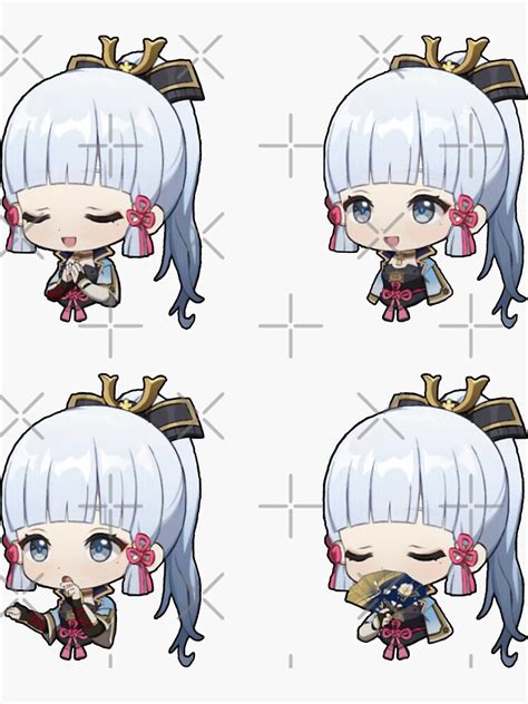 Ayaka Kamisato Genshin Impact Chibi Stickers Set Sticker For Sale By