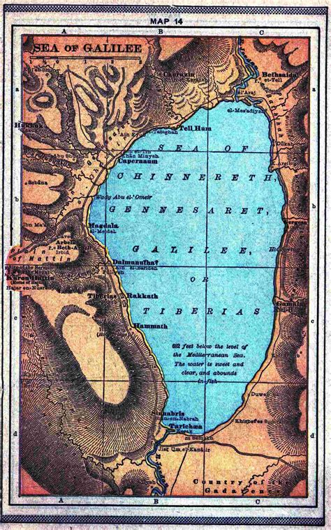 Sea Of Galilee Illustrated Map Map Compass Map Art