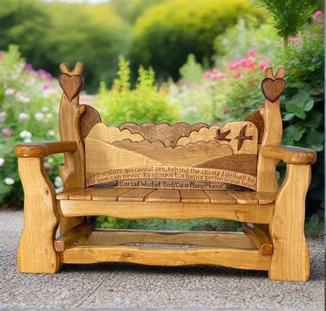 Handcrafted Wooden Memorial Benches Etsy Uk