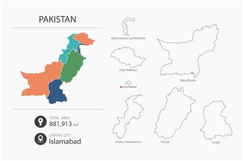 Premium Vector Map Of Pakistan With Detailed Country Map Map Elements