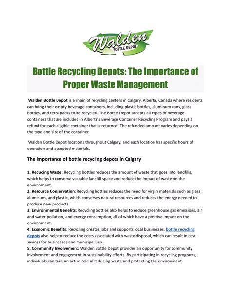 Ppt Bottle Recycling Depots The Importance Of Proper Waste