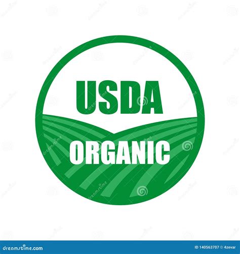 Usda Organic Sign Eco Label In Flat Style Natural Eco Bio Food