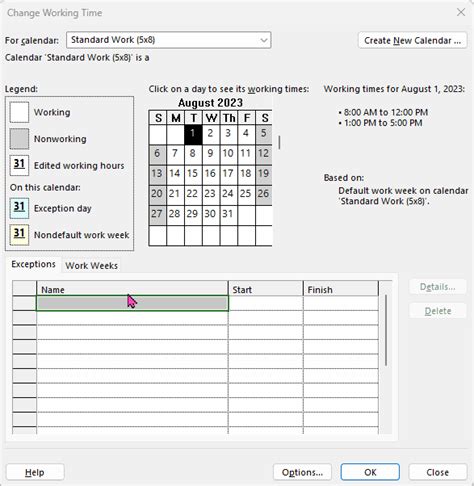 How to Create Calendars in Microsoft Project | Taradigm