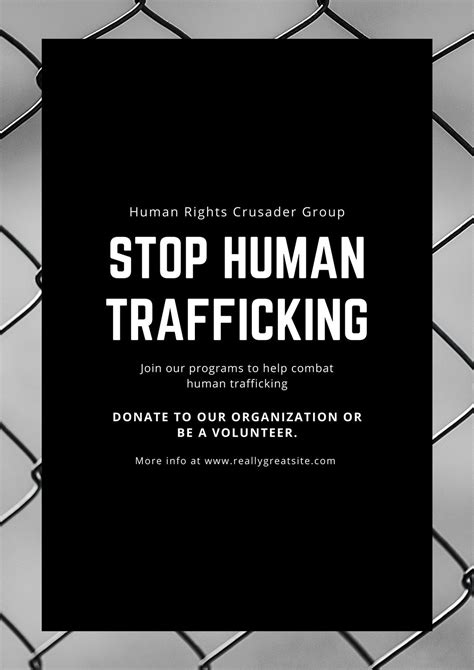 Free custom printable human trafficking poster templates | Canva