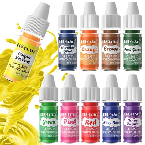 Oil Based Food Coloring 10 Colors Upgraded Food Coloring