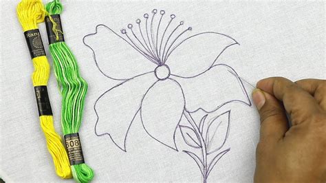 Hand Embroidery New Flower Design With New Stitch By Nakshi Kantha