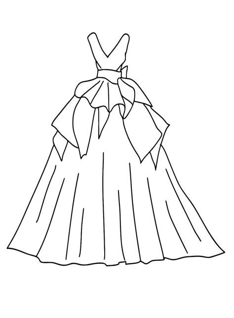 Wedding Dress Coloring Pages Free Printable Sheets