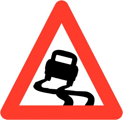 Slippery Road Symbol Road And Car Park Traffic Signs Seton